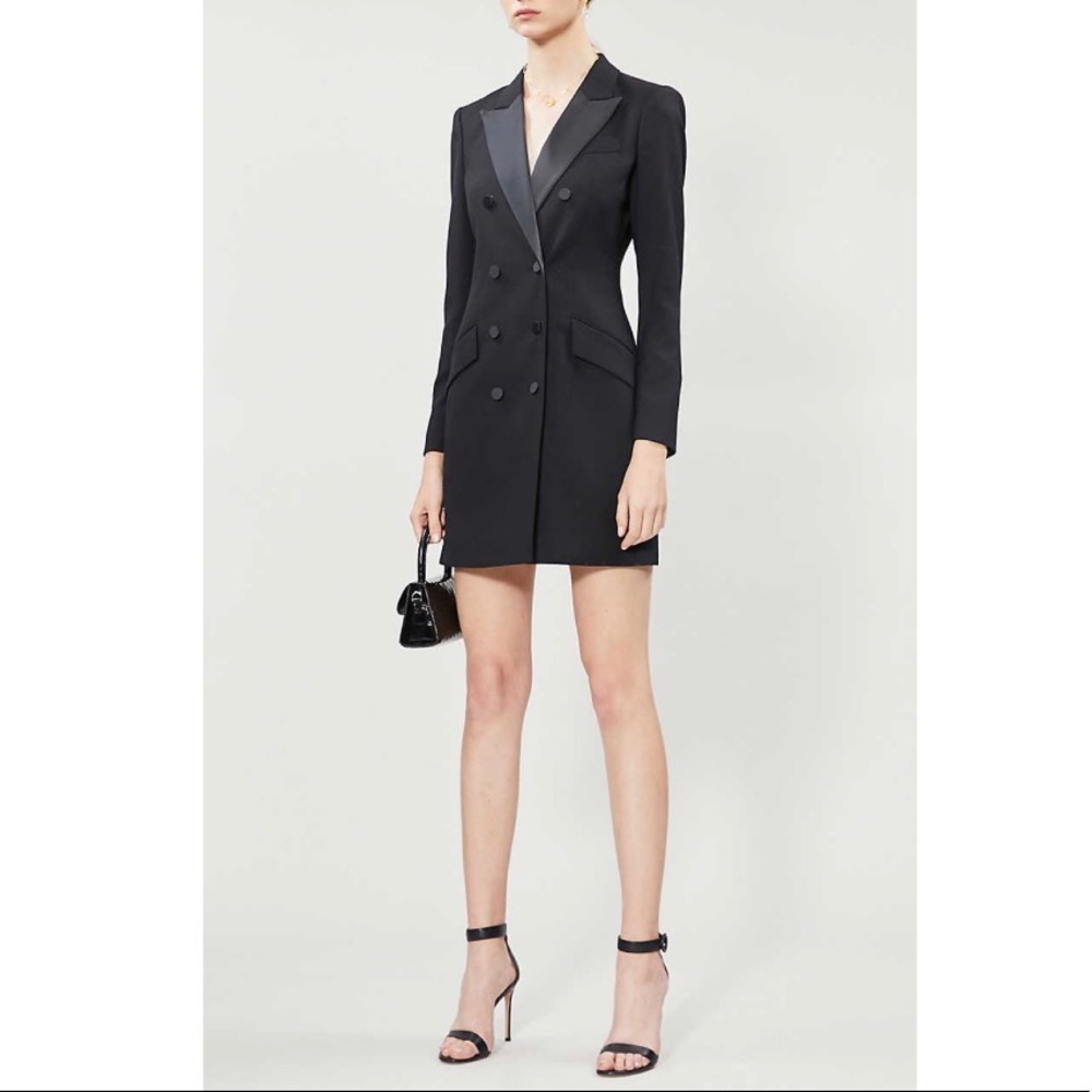 Reiss Sofia Tuxedo Wool-blend Mini Dress